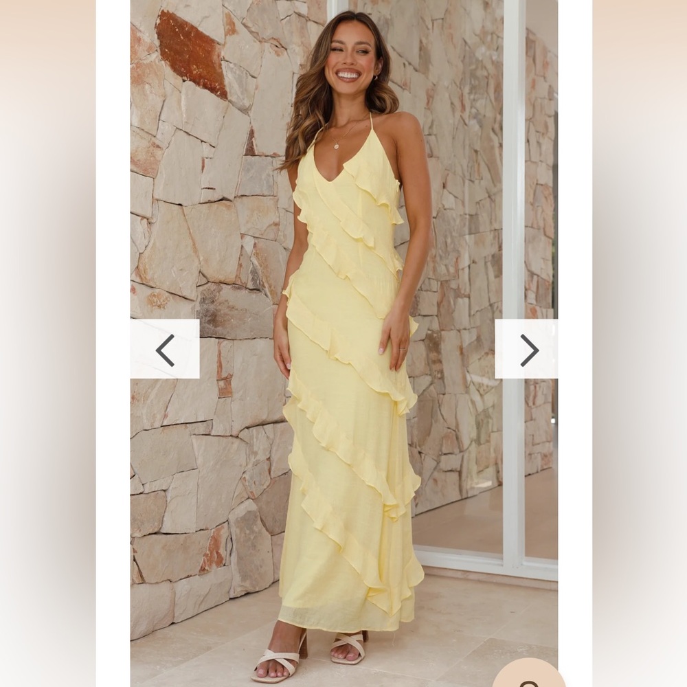 Billy J Sophia Maxi Dress in Lemon NWT